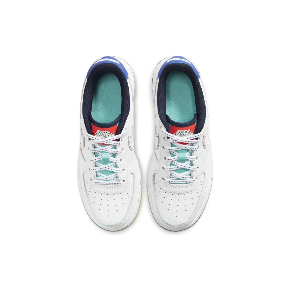 Nike Air Force 1 Low Outside the Lines (GS) White/White-Racer Blue-Aurora Green (CV2421-100)