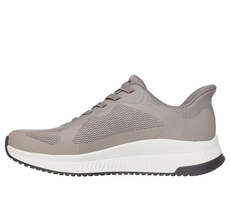 Skechers Slip-ins: BOBS Sport Squad 4 – Donker Taupe – “Bruin” (118423 DKTP)