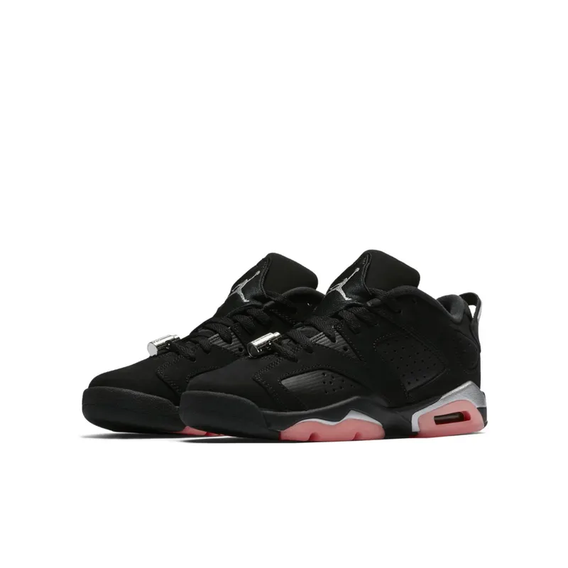 Jordan 6 Retro Low Sunblush (GS) Black/Sunblush-Metallic Silver (768878-022)