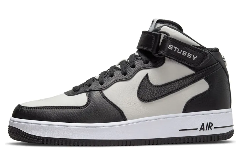Nike x Stussy Air Force 1 Mid Black White (DJ7840-002)