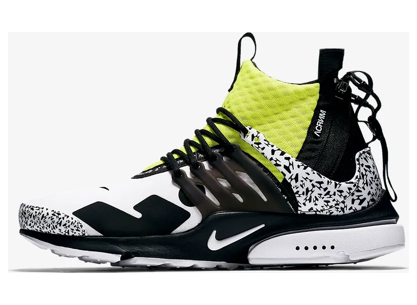 Nike Air Presto Mid x Acronym – “White / Dynamic Yellow / Black” (AH7832-100)