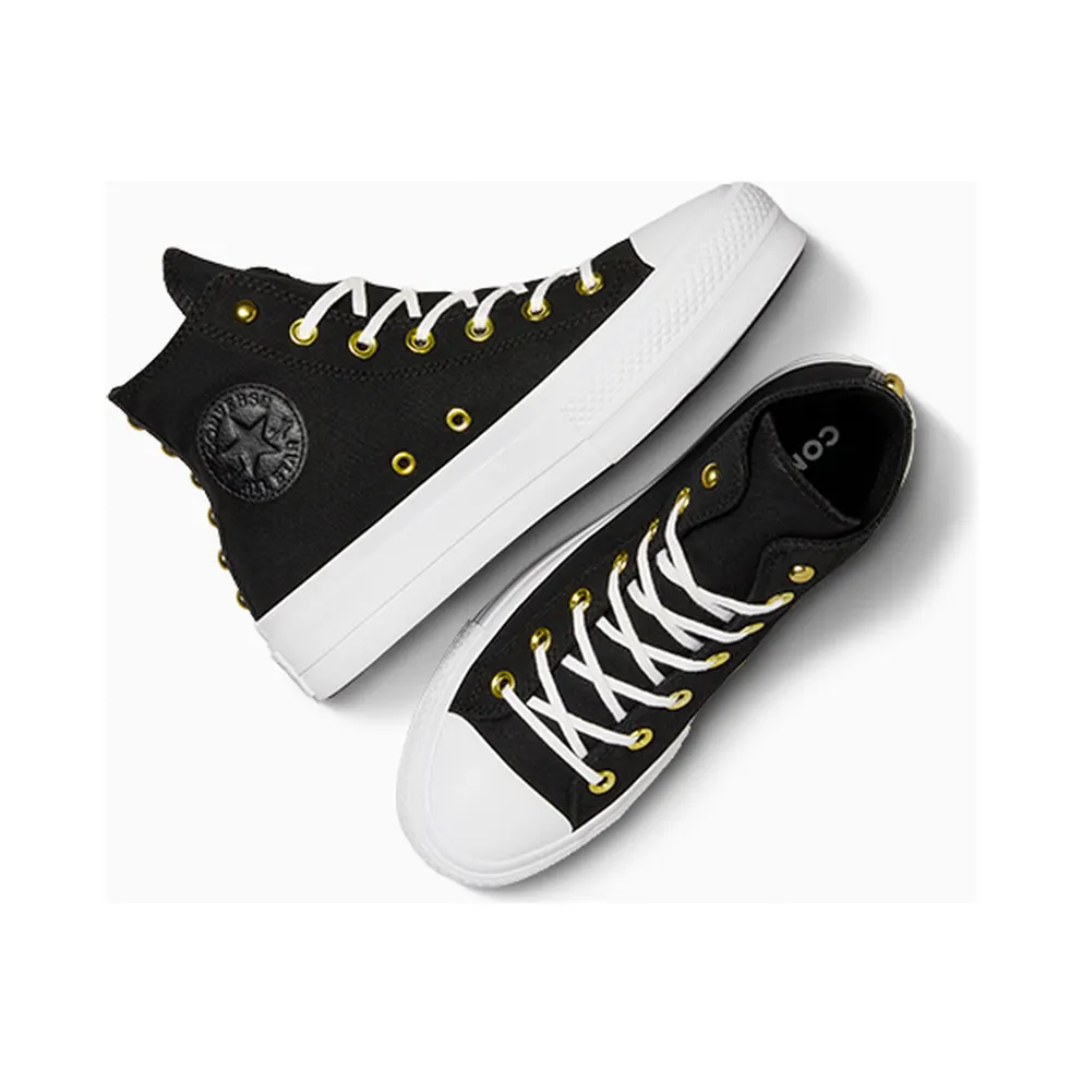 Converse Chuck Taylor All Star Lift Platform Star Studded Black/White/Gold – “Black” (A05453C)