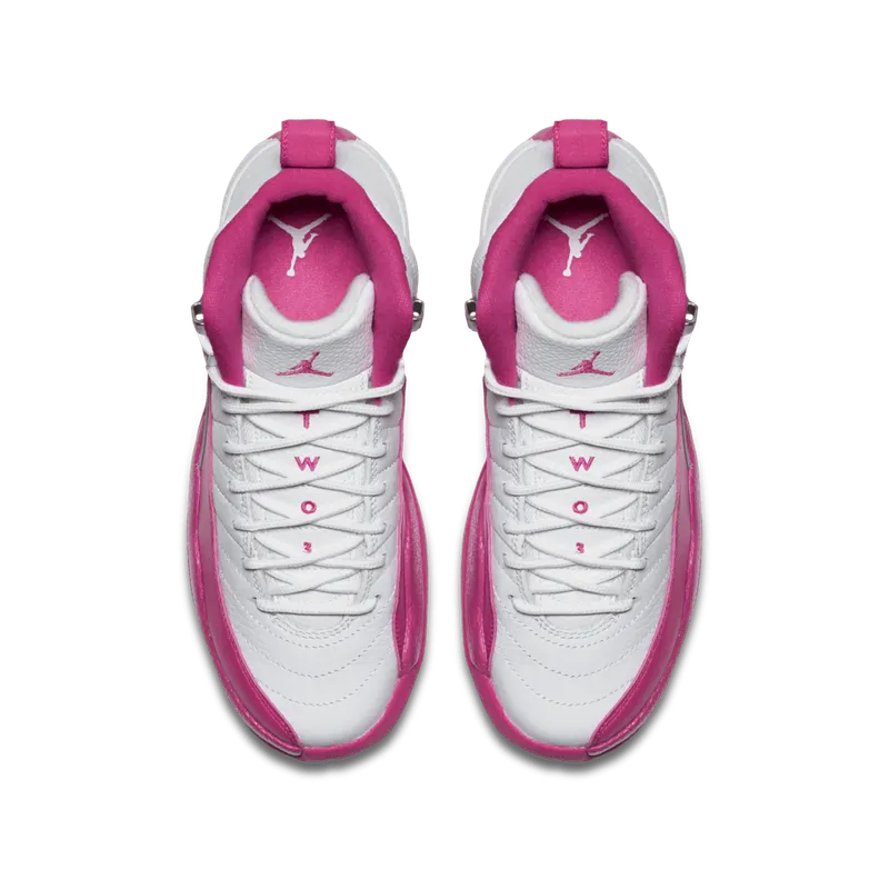 Jordan 12 Retro Dynamic Pink (GS) White/Vivid Pink-Metallic Silver (510815-109)