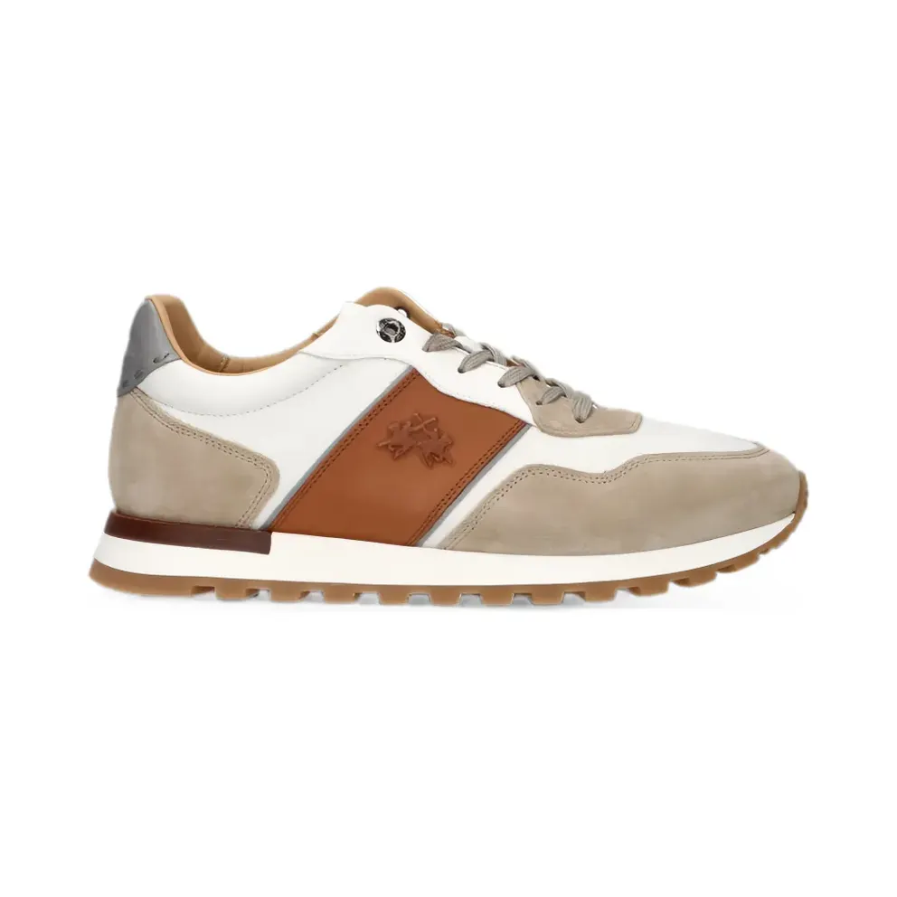 La Martina Heritage with suède vlakken – White (LFM2510404060)