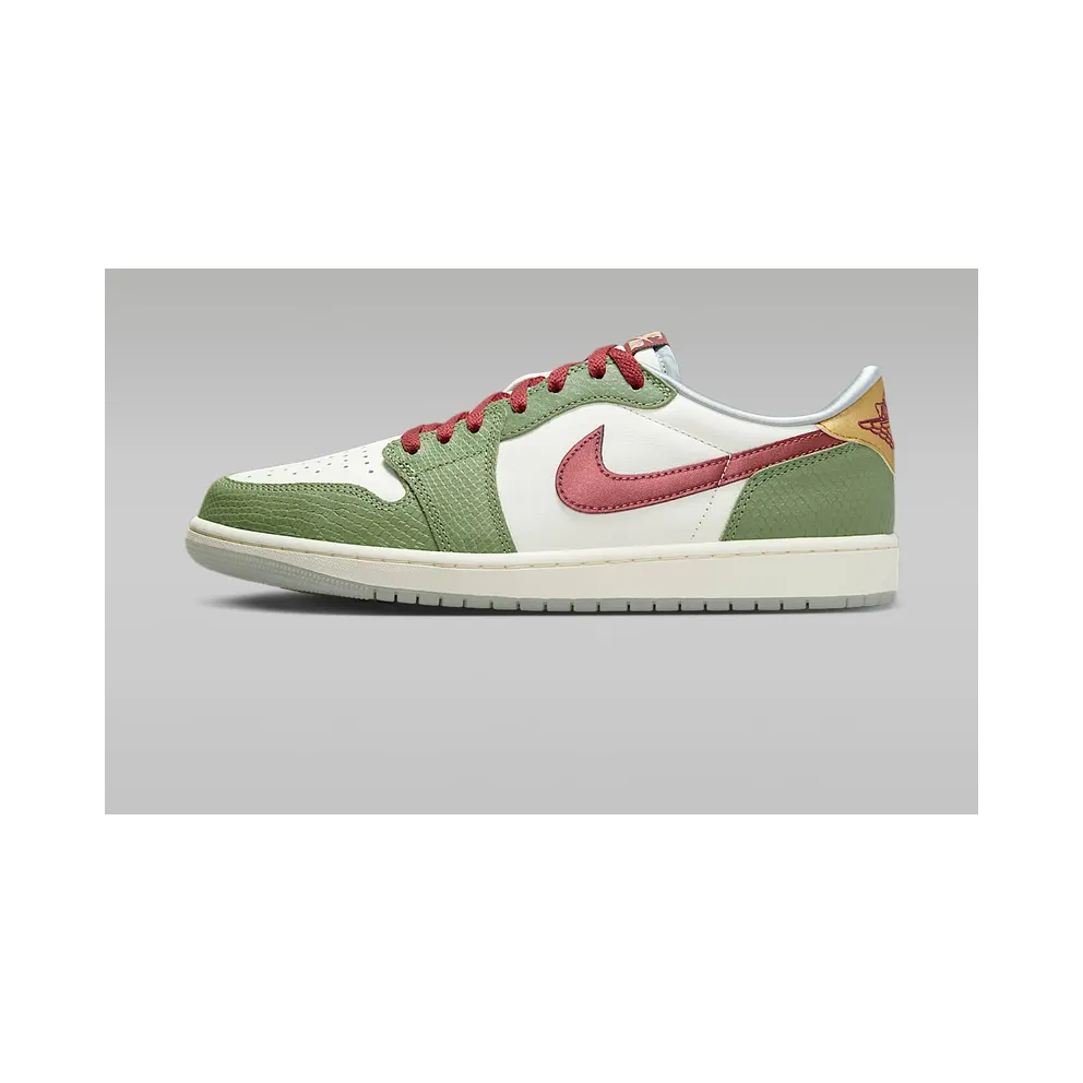 Air Jordan 1 Retro Low OG Lunar New Year Sail/Oil Green/Light Pumice/Cedar (FN3727-100)