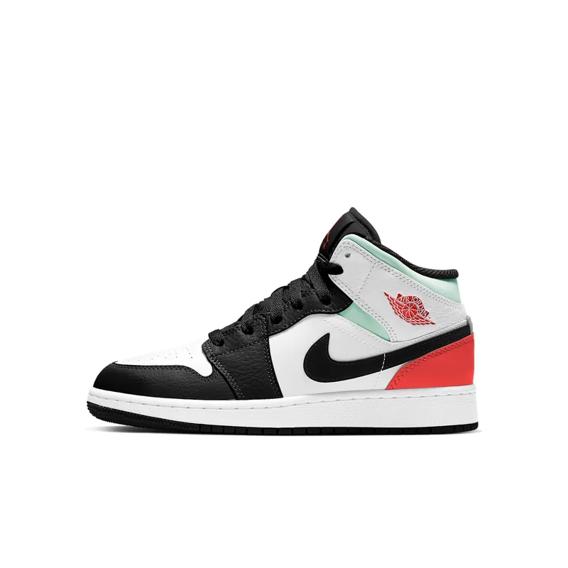 Jordan 1 Mid SE White Black Red Spruce (GS) White/Black-Red-Spruce (BQ6931-100)