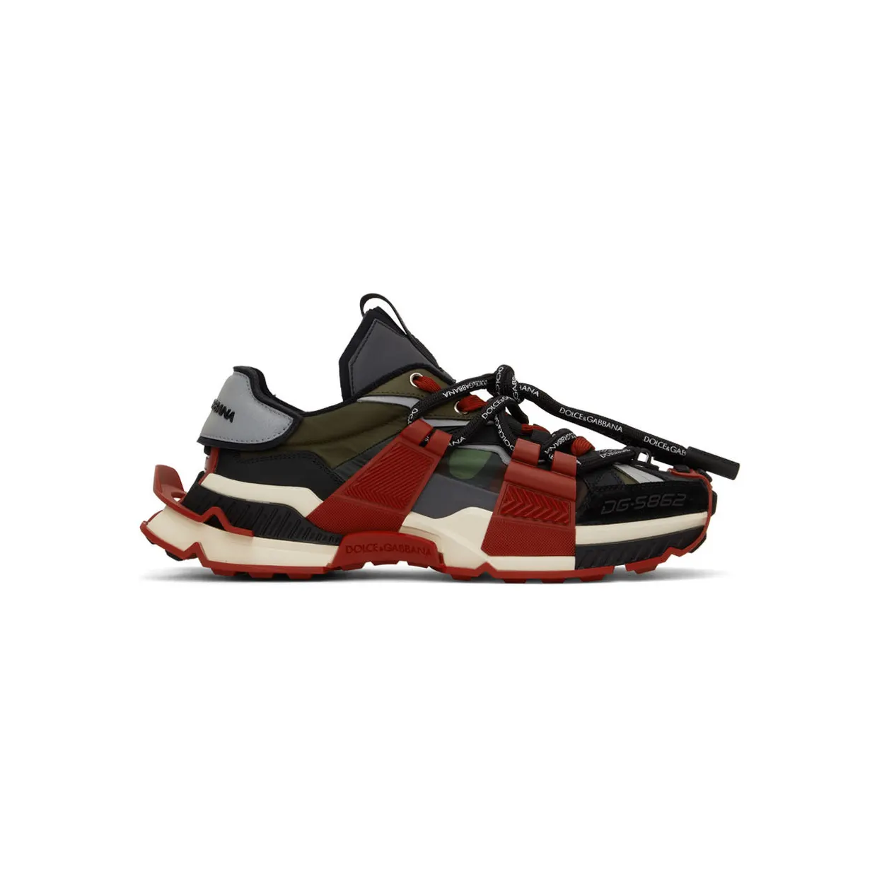 Dolce & Gabbana Red & Green Militare Space Sneakers (CS1963 AQ717)