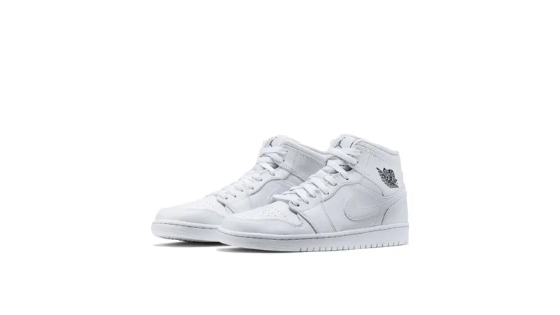 Jordan 1 Retro Mid White Cool Grey White/Cool Grey-White (554724-102)