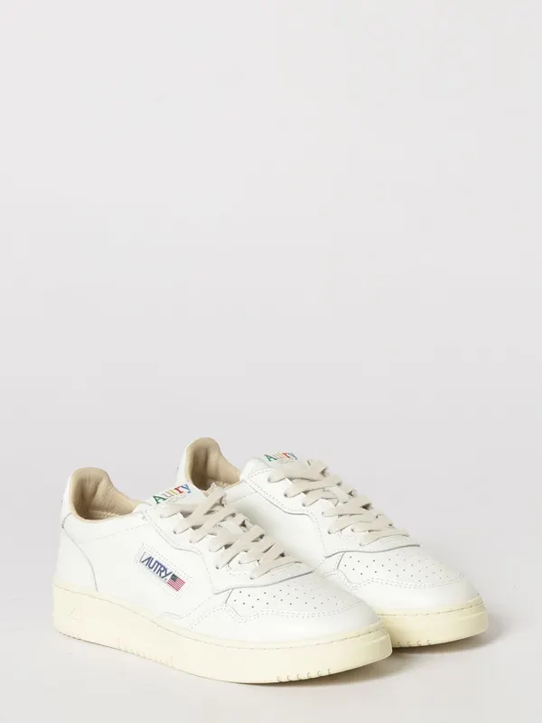 Autry Medalist Low Two-Tone Calfskin and Suede Trainers Beige (AULMBG01)