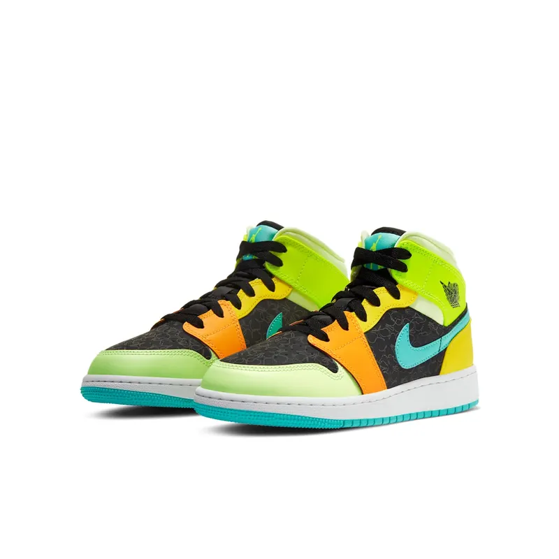 Jordan Air 1 Mid SE Aurora Green (GS) Black/Aurora Green (bq6931-037)
