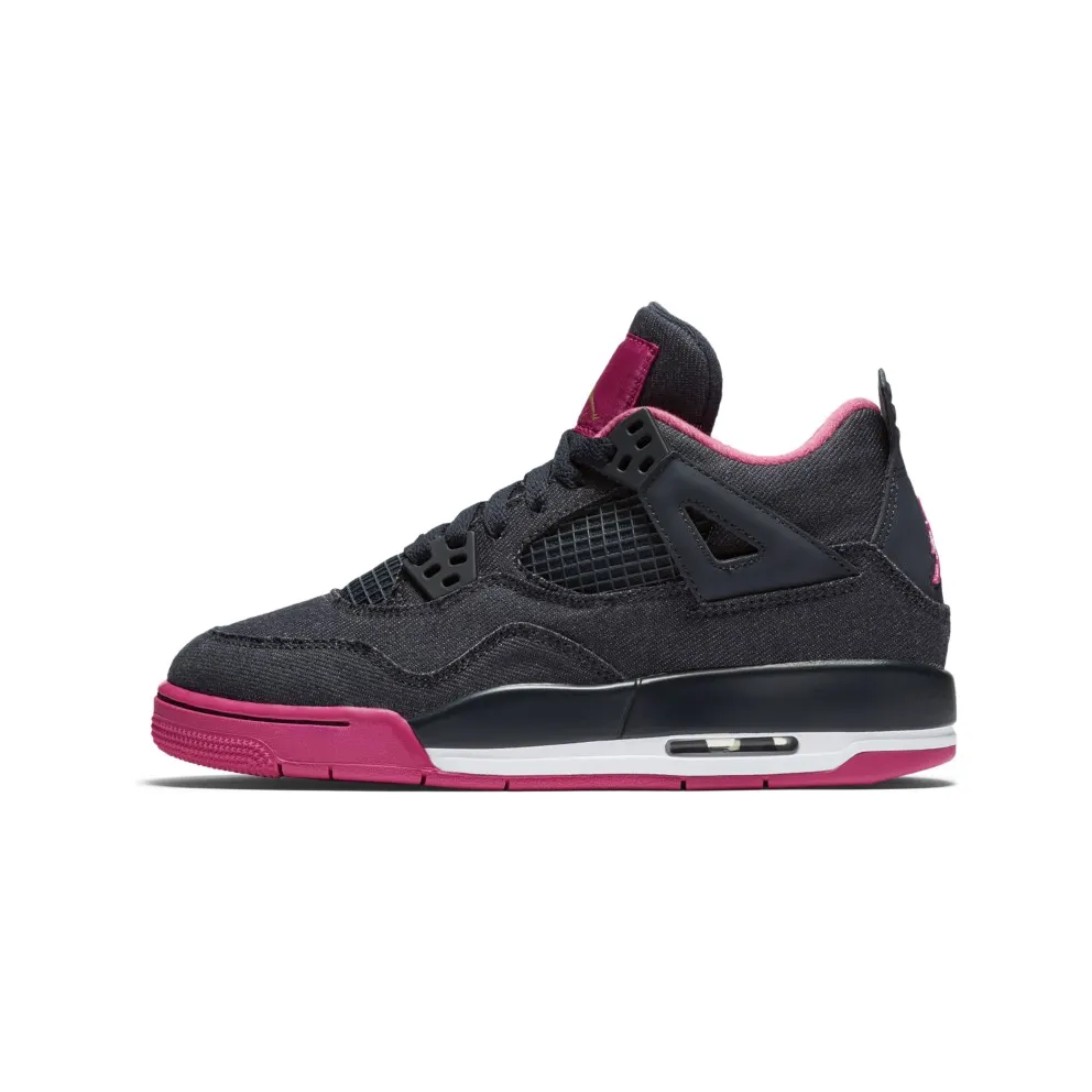 Jordan 4 Retro Denim (GS) Dark Obsidian/Vivid Pink-White-Metallic Gold (487724-408)
