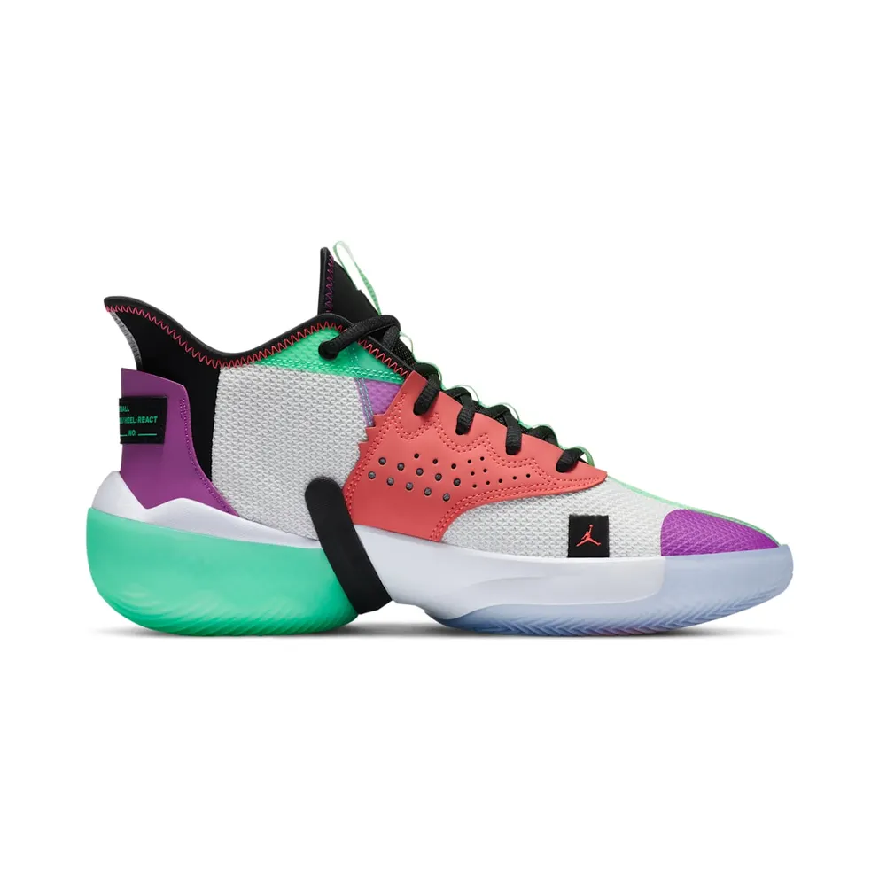 Jordan React Elevation White Multi-Color White/Black-Hyper Violet-Flash Crimson (CK6618-101)