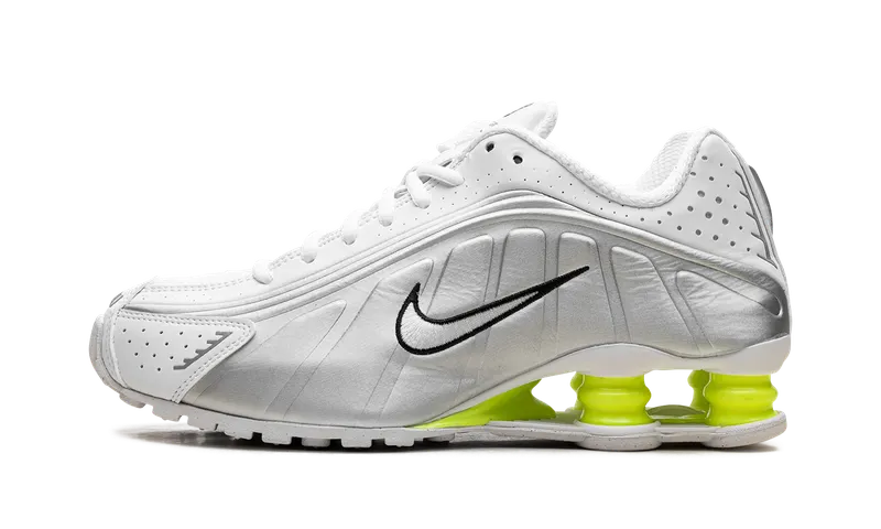 Nike Shox R4 “White Metallic Silver Volt” (AR3565-102)