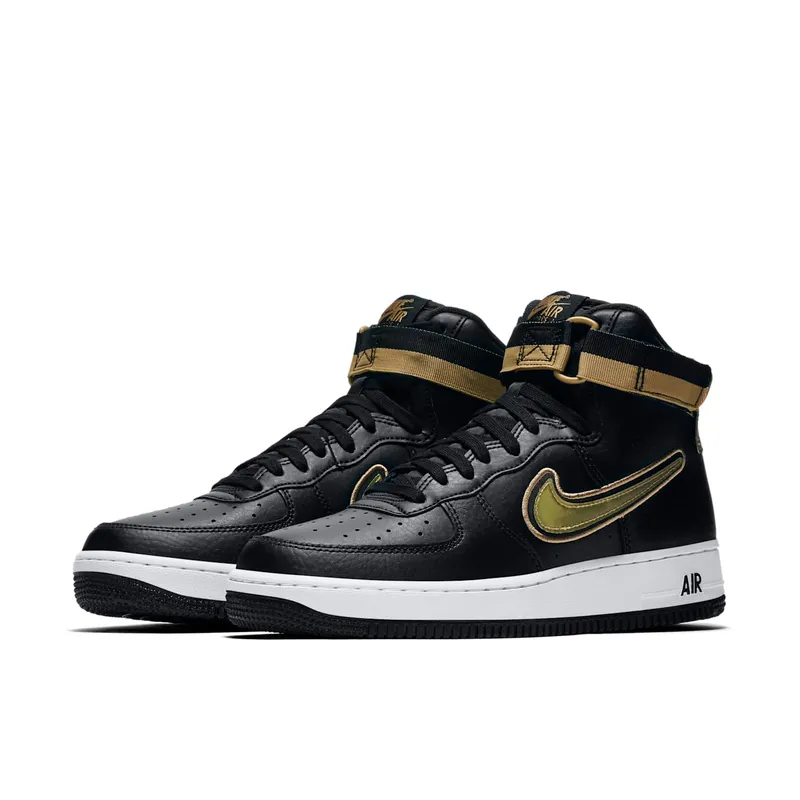 Nike Air Force 1 High NBA Black Metallic Gold Black/White-Metallic Gold (AV3938-001)