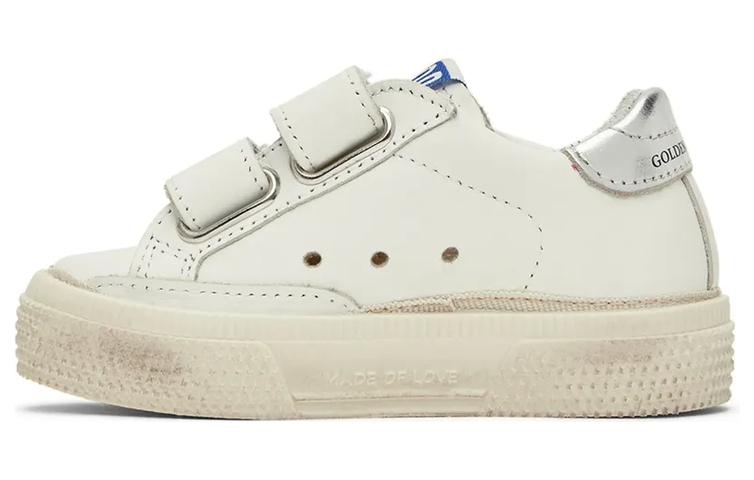 Golden Goose Baby White & Taupe May School Sneakers (GJF00198.F002803.10876) (3)