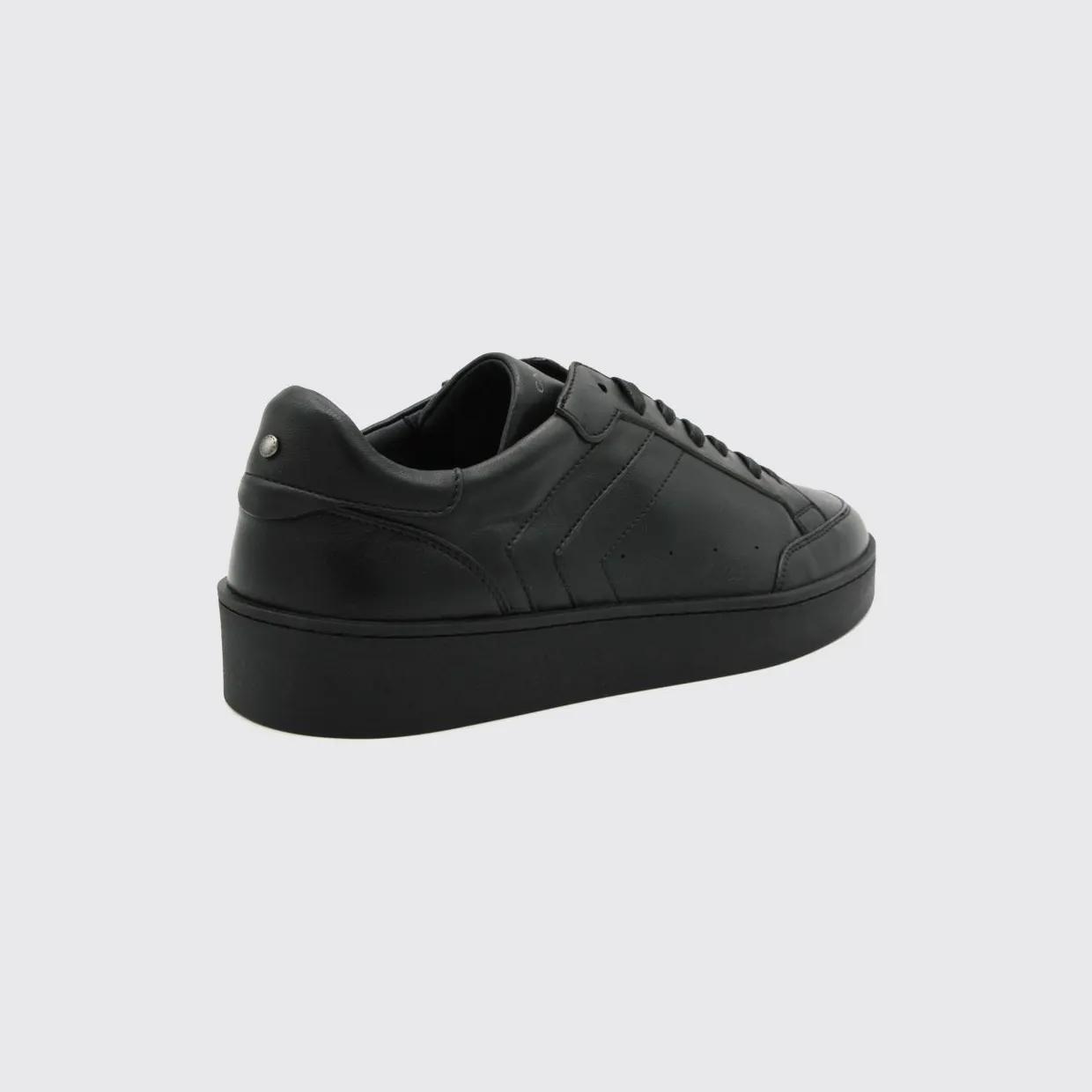 Canali Low-Top Trainers in Two-Tone Smooth Leather with Laminated Logo Black (491213RA01019110) (2)