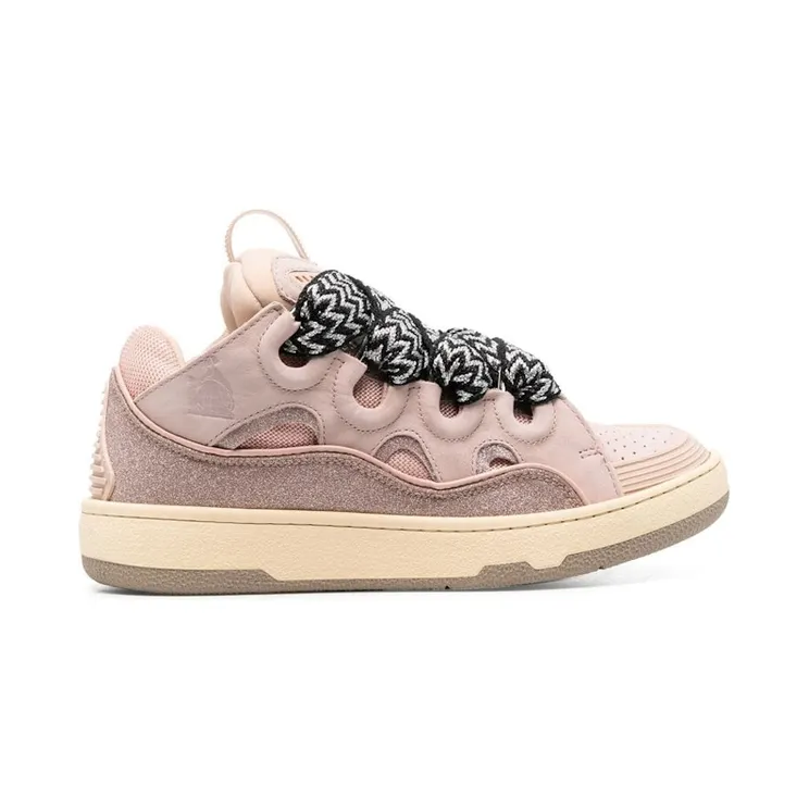 Lanvin Leather Curb Glitter Pale Pink Black White (FW-SKDK02-DRLX-A2251)
