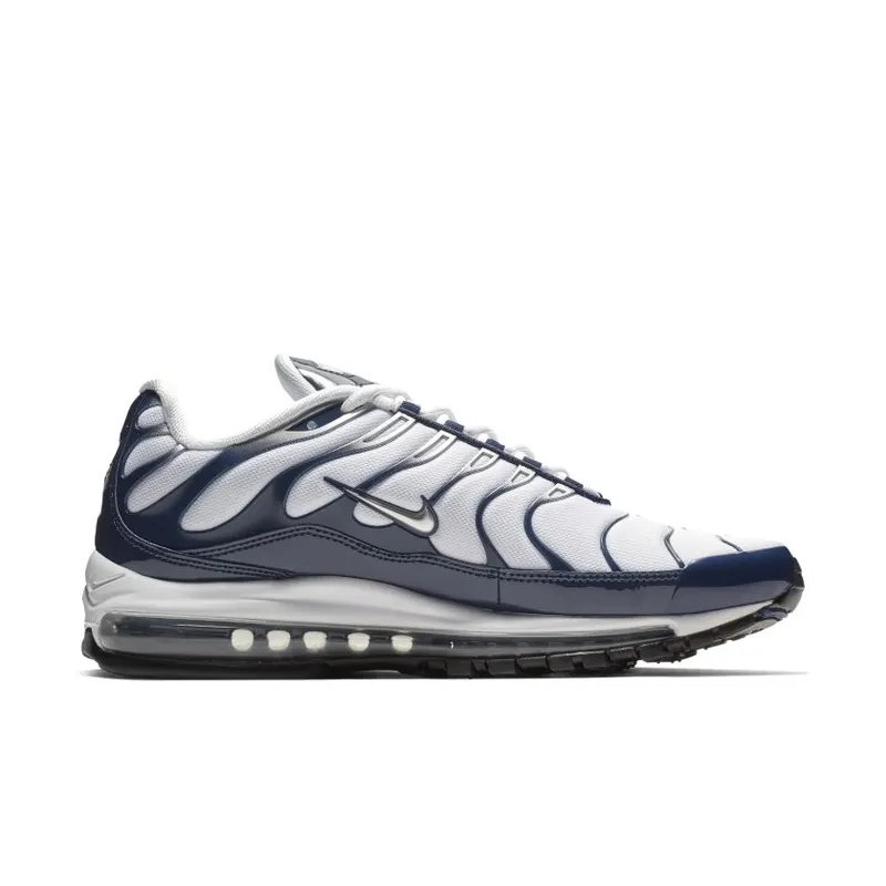 Nike Air Max 97 Plus White Navy White/Metallic Silver-Midnight Navy (AH8144-100)