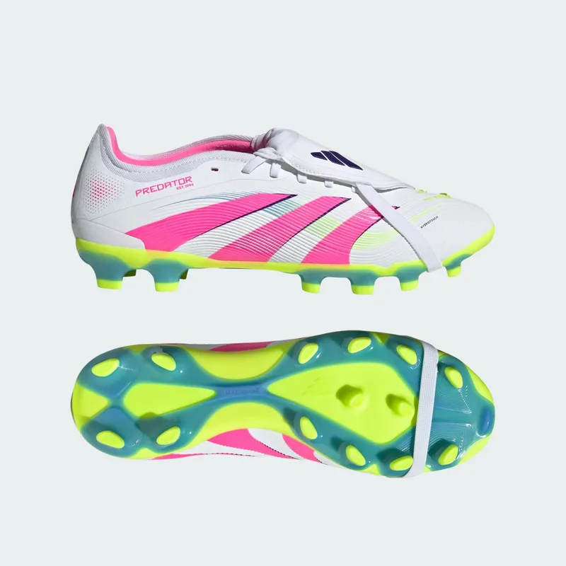adidas Predator Pro Fold-Over Tongue FG/MG Cloud White Lucid Pink Lucid Lemon (JR0444)