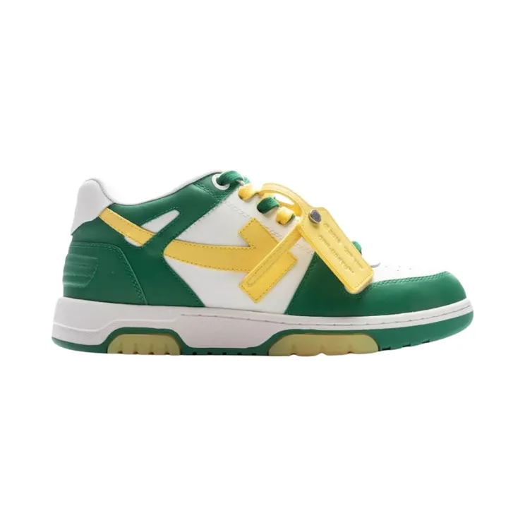 OFF-WHITE Out Of Office OOO Low Tops Green Yellow (OMIA189S23LEA0045518)