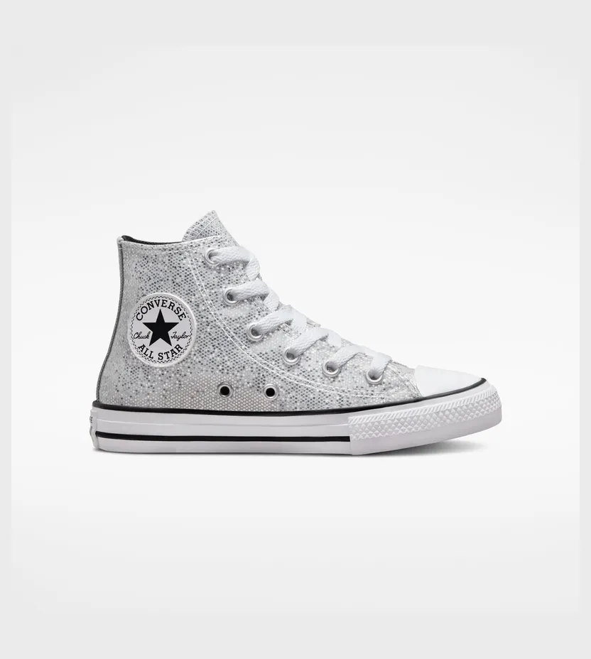 Converse Chuck Taylor All Star Glitter Zilver/ash Stone/zwart (A01477C)