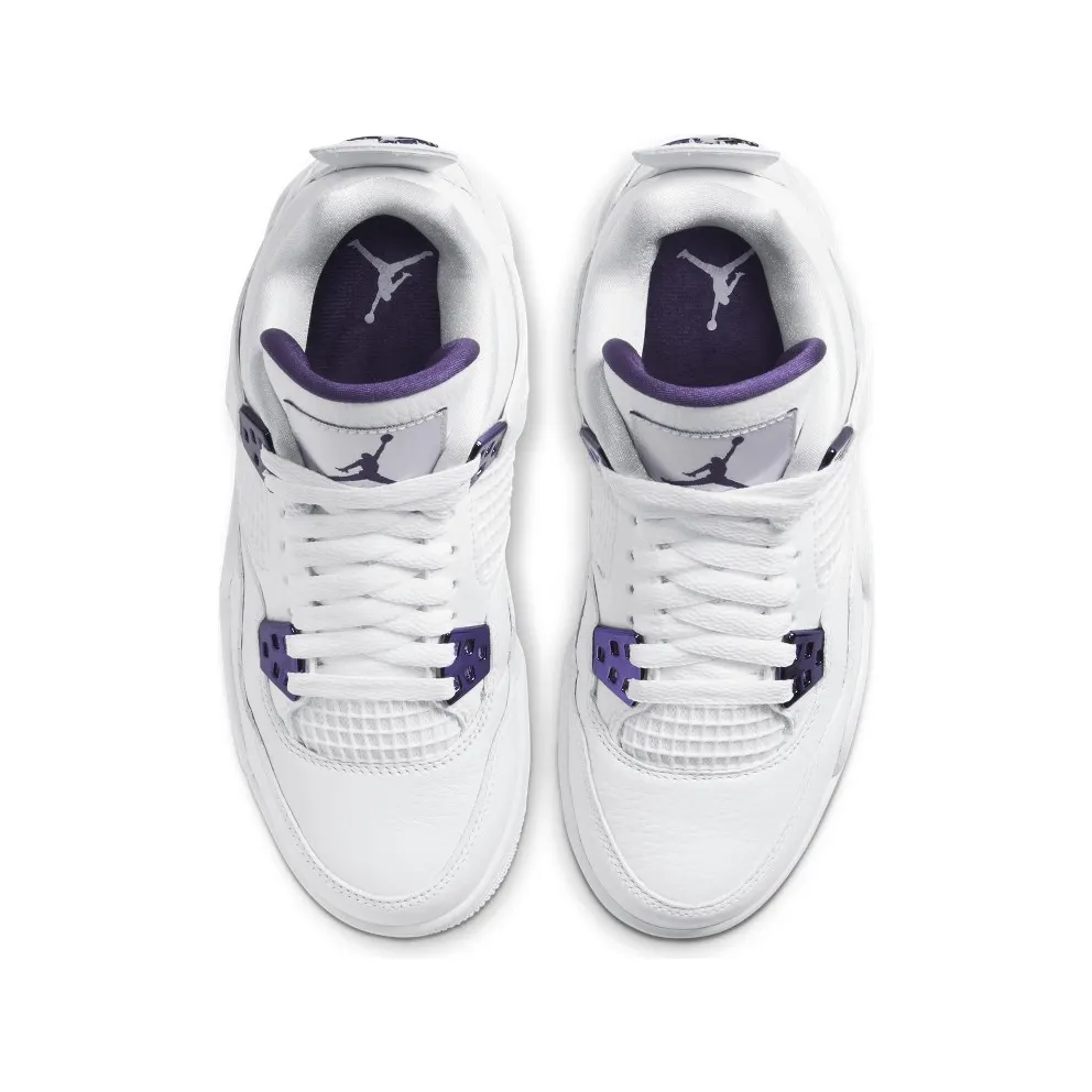 Jordan 4 Retro Metallic Purple (GS) White/Court Purple-Metallic Silver (408452-115)