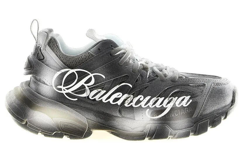 Balenciaga Track Stencil Logo “Silver” (542436WTKIS1090)
