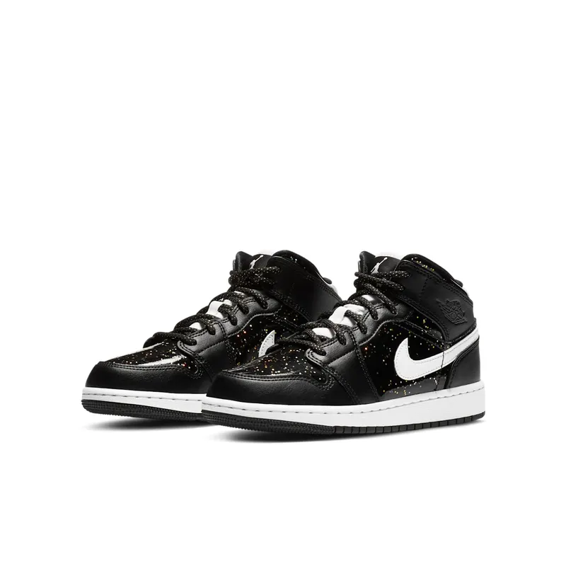 Jordan 1 Mid Black Speckle (GS) Black/White (AV5174-001)