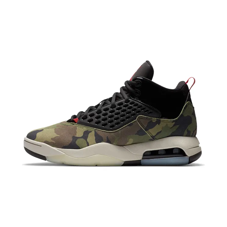 Jordan Maxin 200 ‘Camo’ “Medium Olive / Black / Light Bone / Gym Red” (CD6107-200)