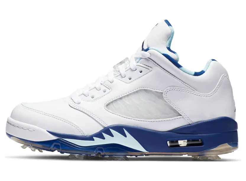 Air Jordan 5 Low Golf NRG ‘Wing It’ White/Topaz Mist/Celestial Gold/Deep Royal (CW4206-100)
