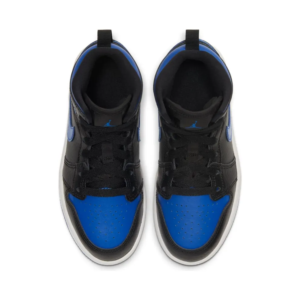 Jordan 1 Mid Royal 2020 (PS) Black/White-Hyper Royal (640734-068)