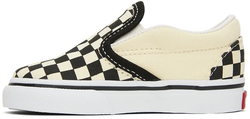 Vans Baby Black & Off-White Checkerboard Classic Slip-On (VN000EX8BWW1)