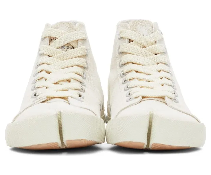Maison Margiela Off-White Linen Painted Tabi High-Top H8623 White Sand/Wh (S58WS0111 P4040) (2)