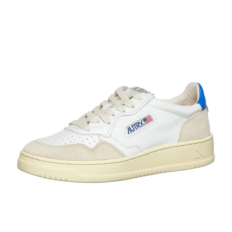 Autry Medalist Low Leather / Suede White / Princess Blue (AULWLS49)