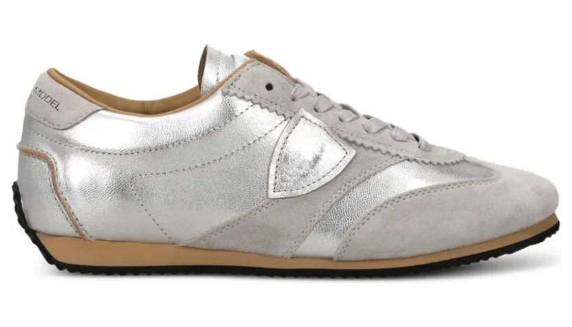 Philippe Model Paris Planche Low Sneakers mit Einsätzen – Silber (PNLDM003)