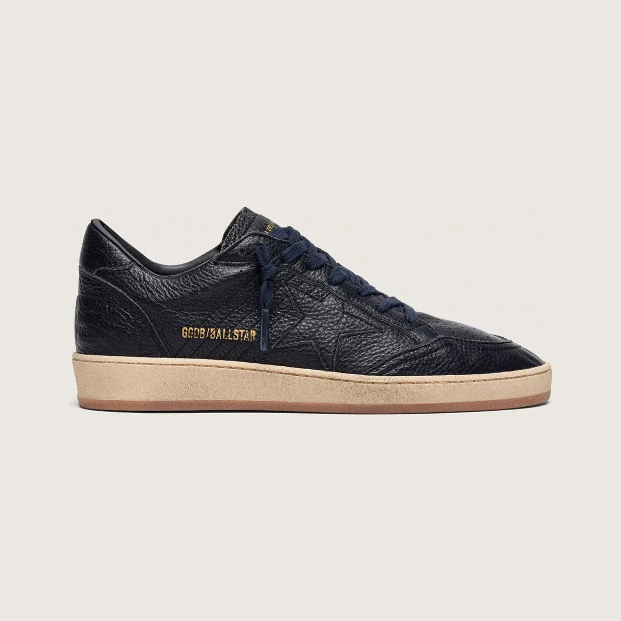 Golden Goose Ball Star In Navy-Blue Leather With Tone-On-Tone Leather Star (GMF00117.F008888.50501)