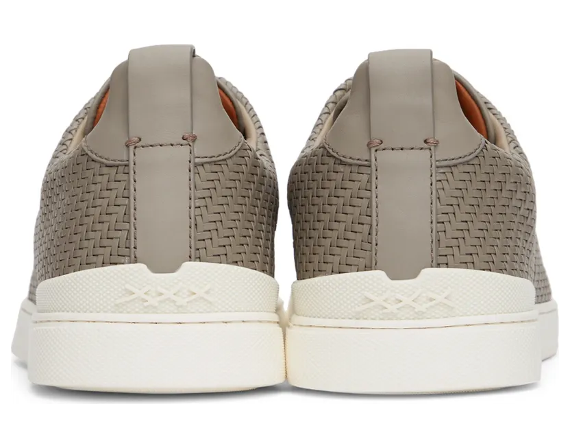 Ermenegildo Zegna Taupe Pelletessuta Triple Stitch Sneakers (LHSPT-A4665X) (4)