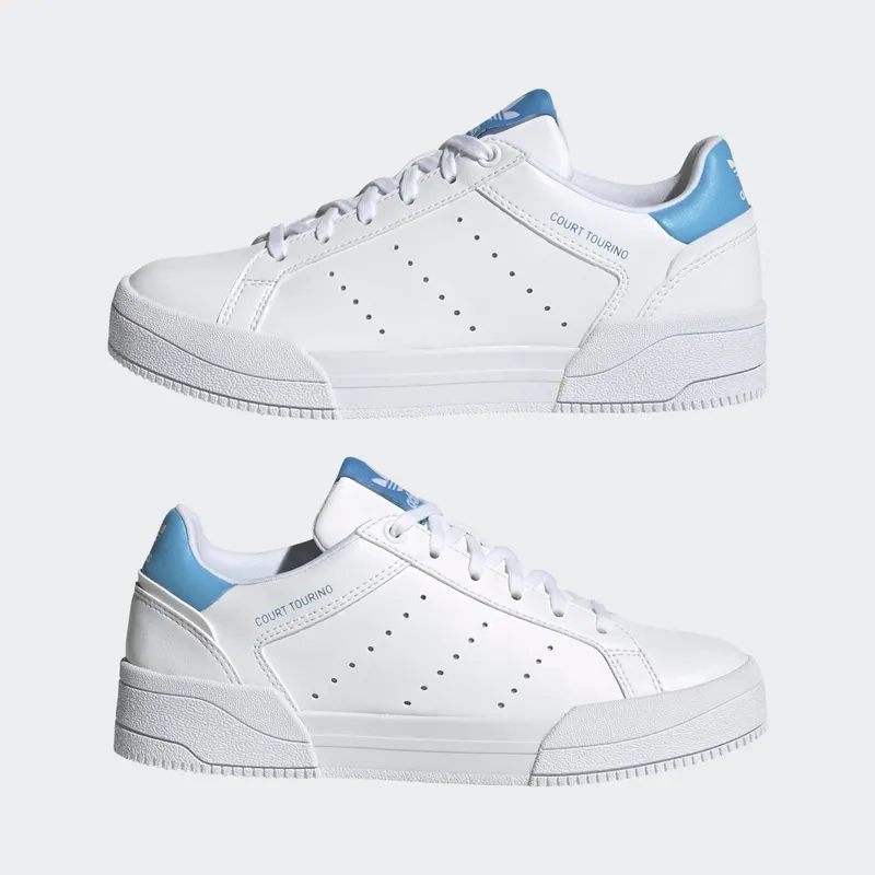 Adidas Court Tourino Cloud White / Light Blue / Core Black (H00763)