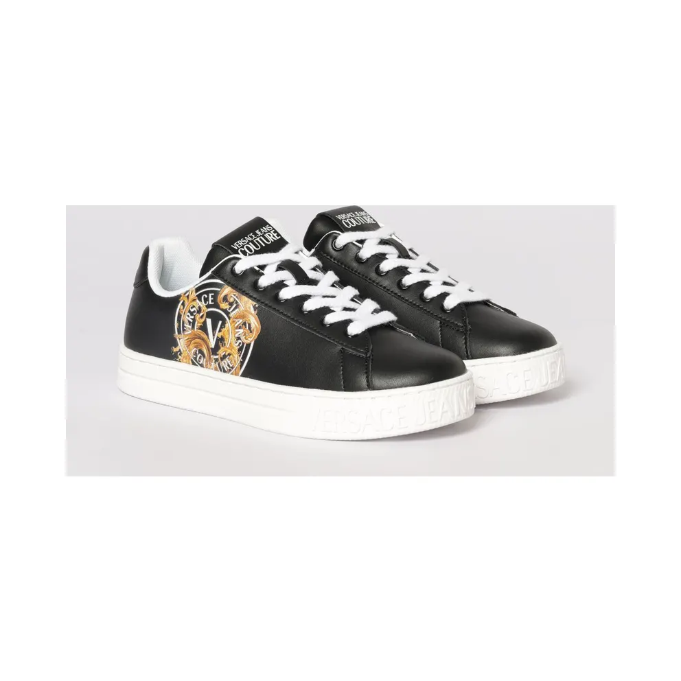 Versace Leather with Baroque Print Black (80VA3SK3ZPB73899)