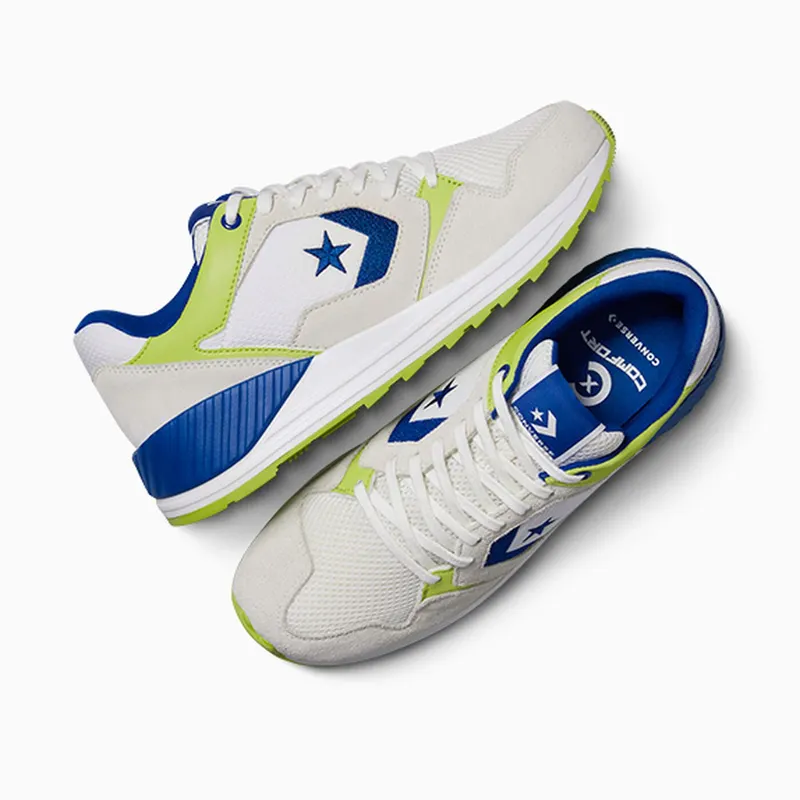 Converse Wave Trainer Ox Vintage White Blue Cartreuse (A13464C)