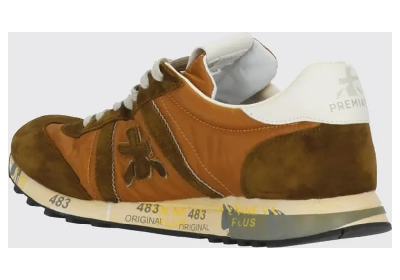 Premiata Lucy Sneakers in Suede and Used Nylon Rust (LUCY8191)