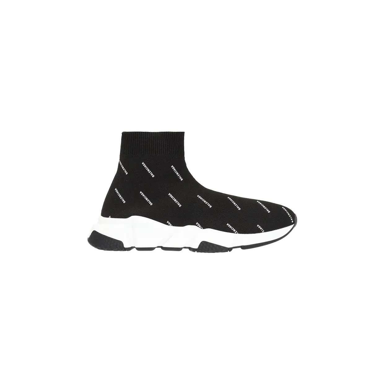 Balenciaga Speed Trainer Logo Print Black White 2020 (W) (525721 W0650 1006) (2)