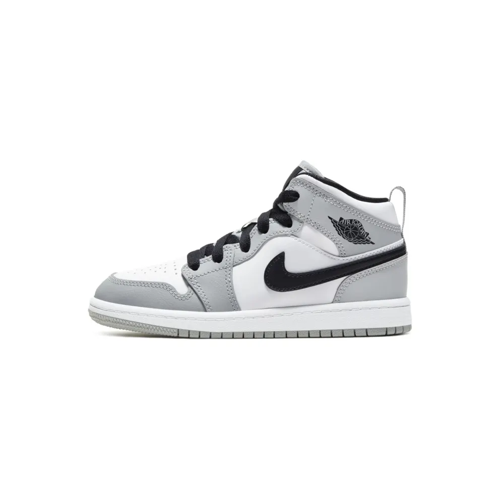 Jordan 1 Mid Light Smoke Grey (PS) Light Smoke Grey/White-Black (640734-092)