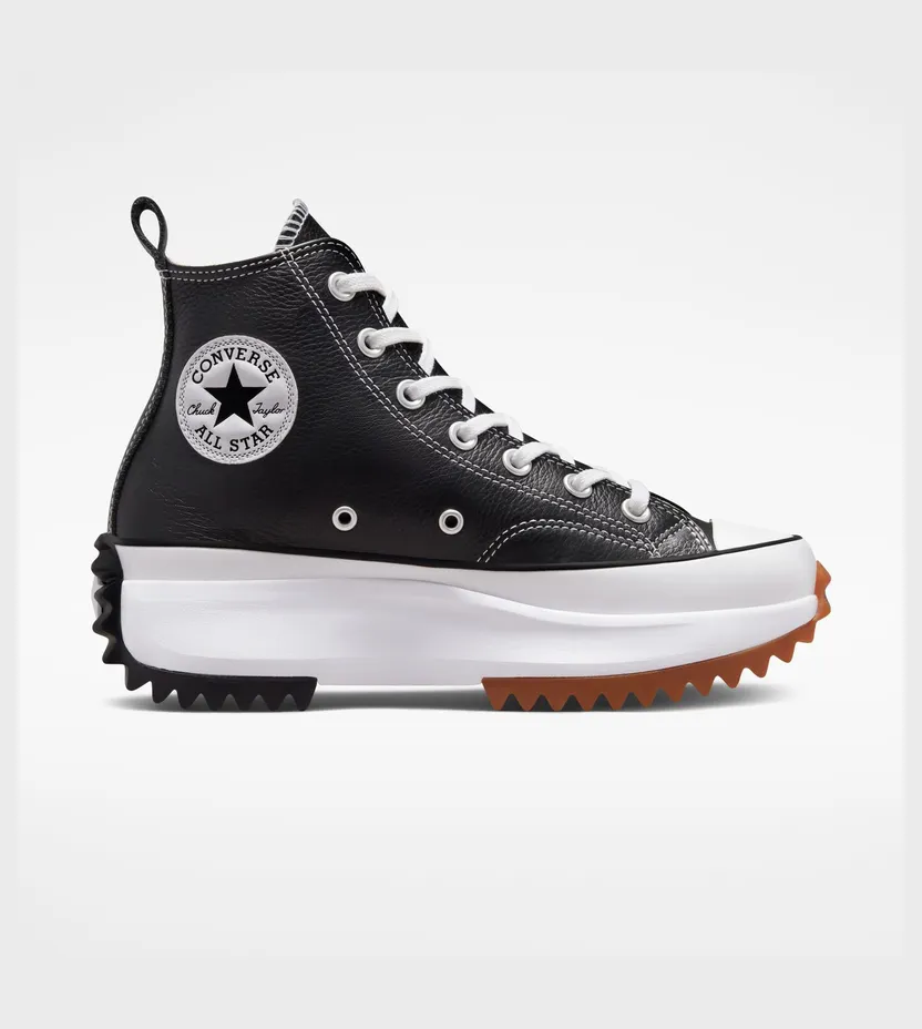 Converse Run Star Hike Platform Foundational Leather Zwart/wit/gum