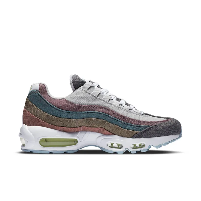 Nike Air Max 95 Recycled Canvas Vast Grey/Barely Volt-Bright Crimson-White (CK6478-001)