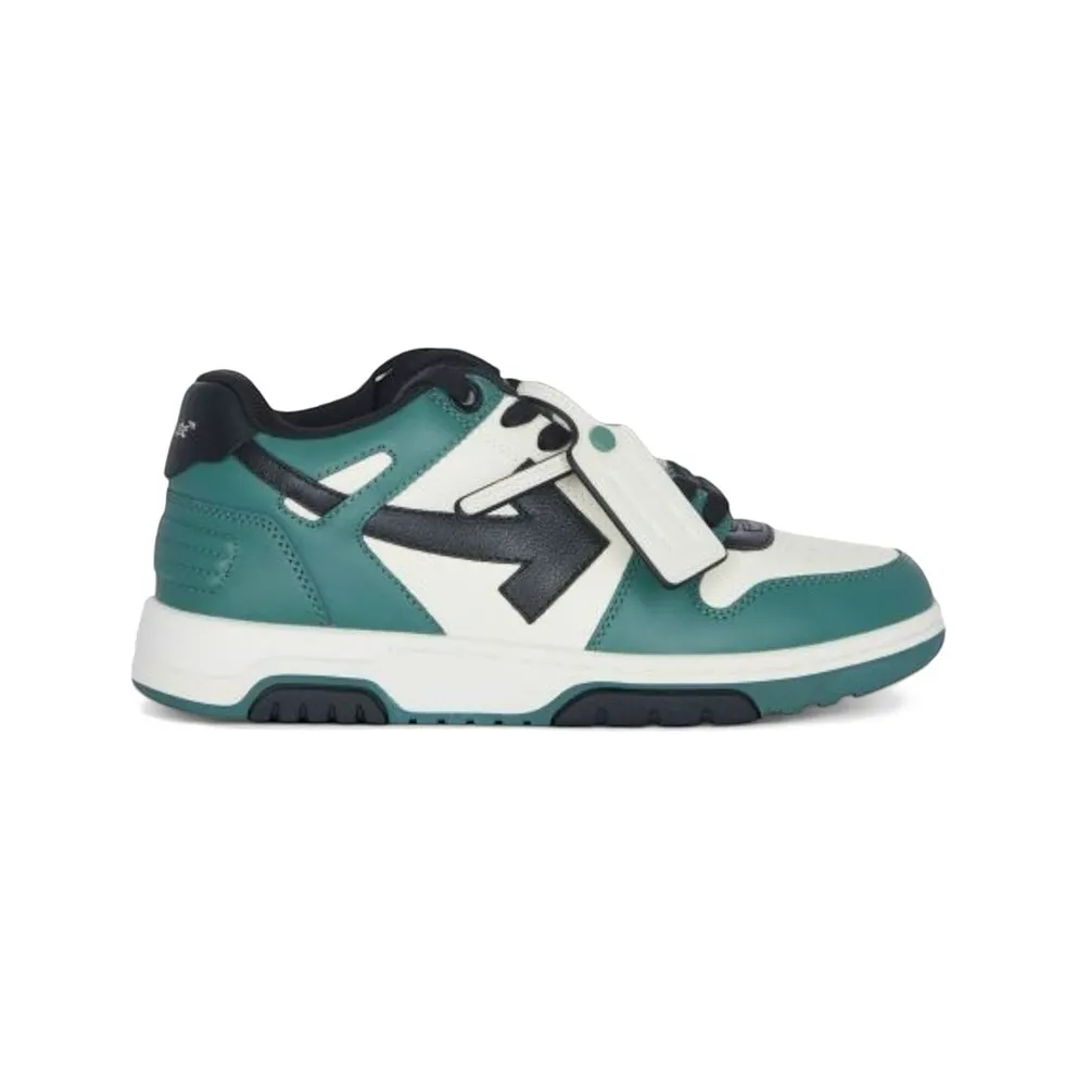 OFF-WHITE Out Of Office OOO Low Tops Green Black Cream (OMIA189F25LEA0030310)