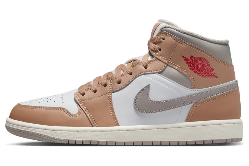 Air Jordan 1 Mid “Hemp / White / College Grey / Fire Red” (DQ8426-200)