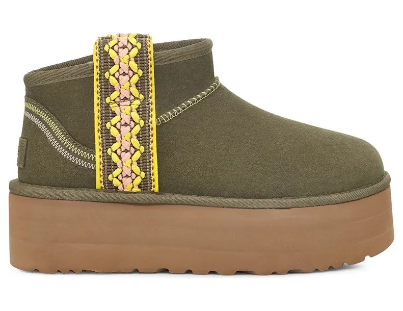 UGG Classic Ultra Mini Braid Platform Boot Burnt Olive (1138491-BTOL)