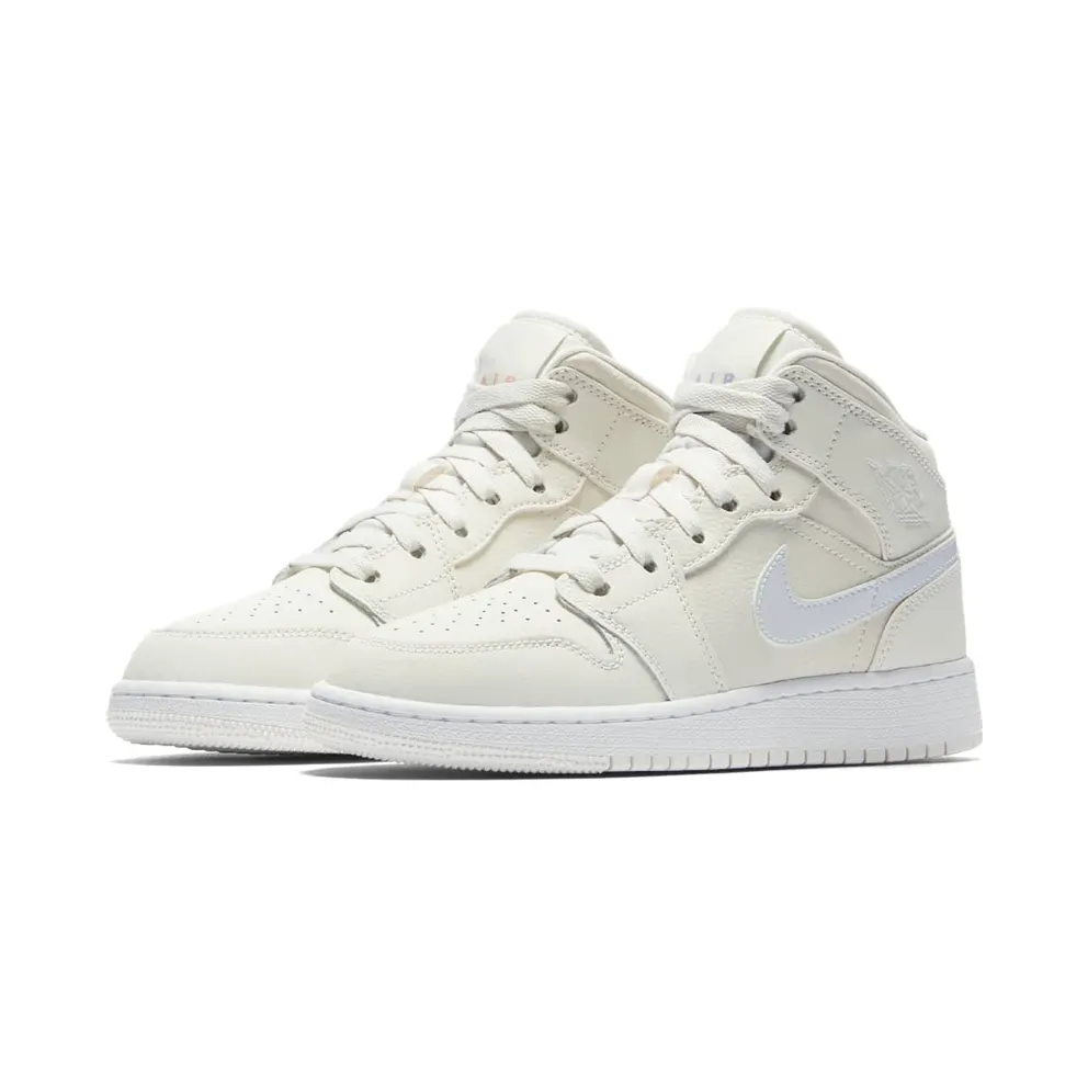 Jordan 1 Mid Multi-Color Swoosh Phantom (GS) Phantom/Igloo-Purple Rise-Blue Tint (555112-035)