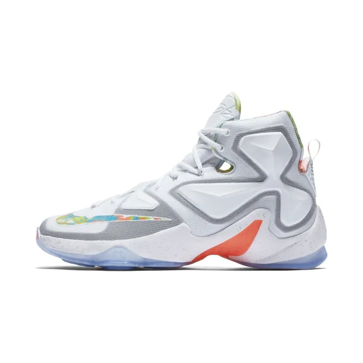 Nike LeBron 13 Easter “White / Bright Mango / Action Green / Black” (807219-108)